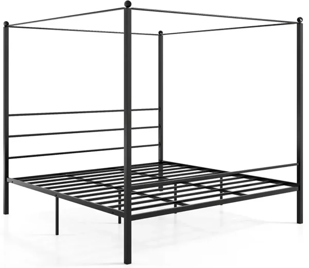 Twin/Full/Queen/King Size Metal Canopy Bed Frame with Slat Support