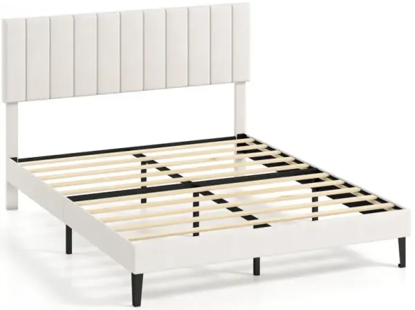 Twin/Full/Queen Size Velvet Upholstered Platform Bed Frame