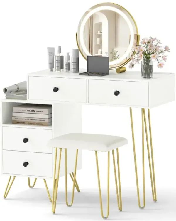 Modern Dressing Table with Storage Cabinet
