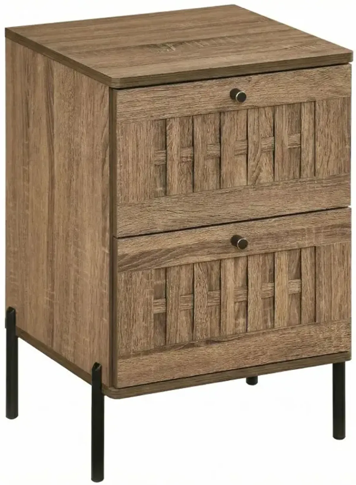 Nightstand Mid Century Modern End Table with Storage Drawers