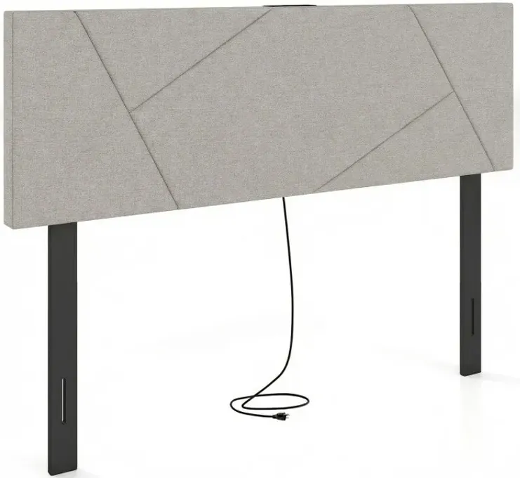 Headboard for Full Size Bed and Queen Geometric Upholstered Head Board