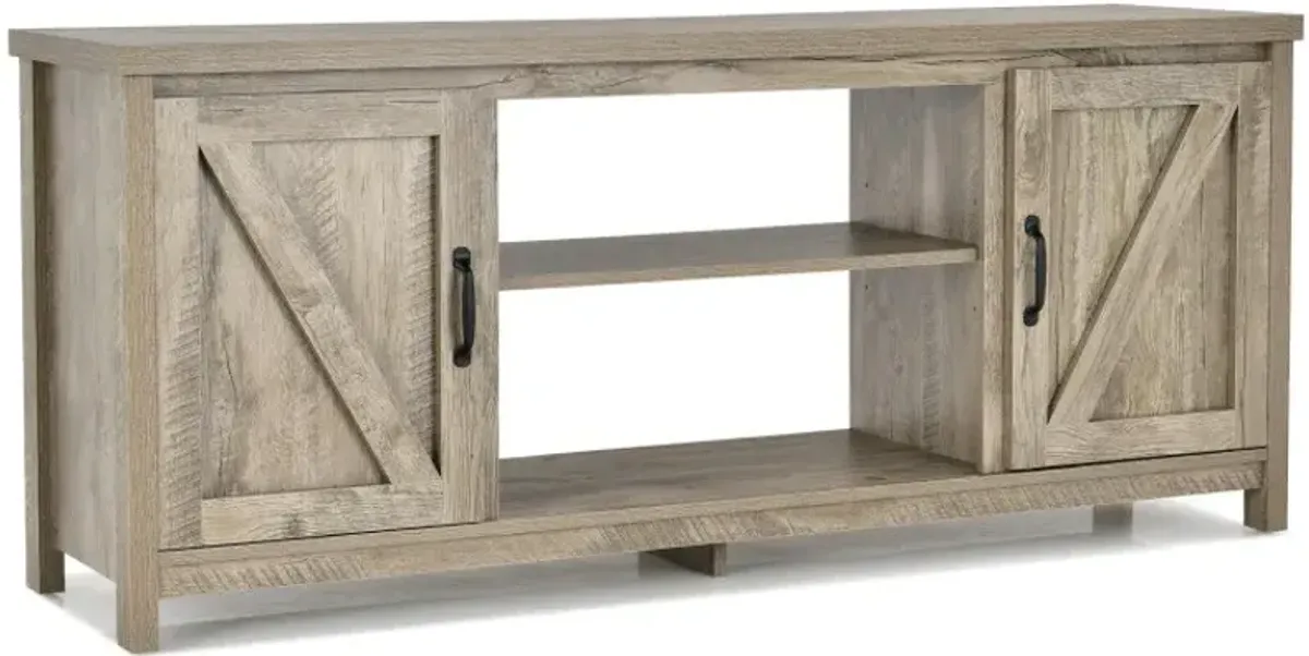 59 Inch Barn Door TV Console Table with Storage Cabinet for TVs up to 65 Inch