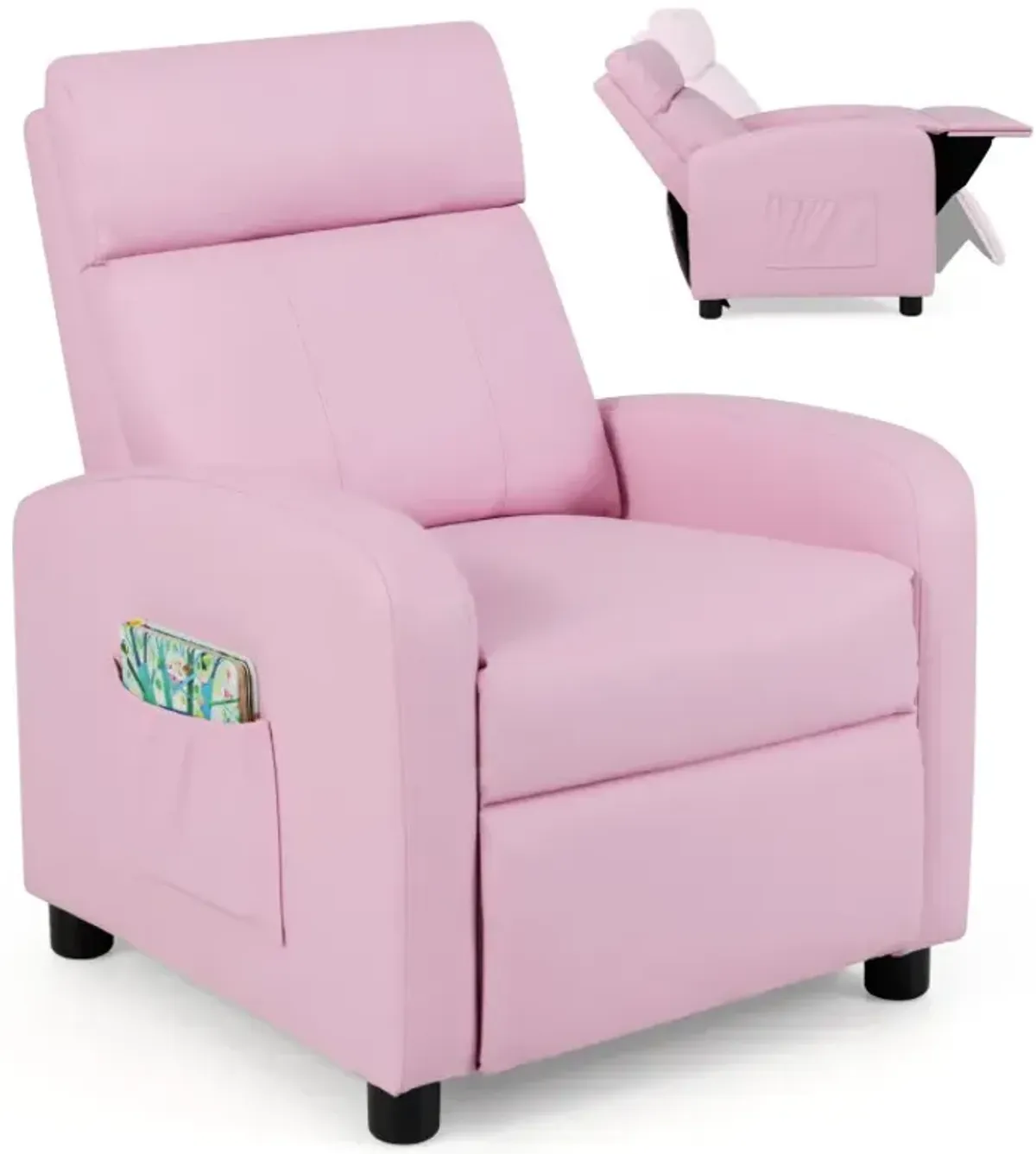 Ergonomic PU Leather Kids Recliner Lounge Sofa for 3-12 Age Group