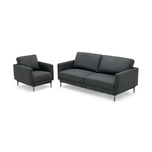 Modern Sofa Couch with Solid Metal Legs and Comfy Backrest Cushion