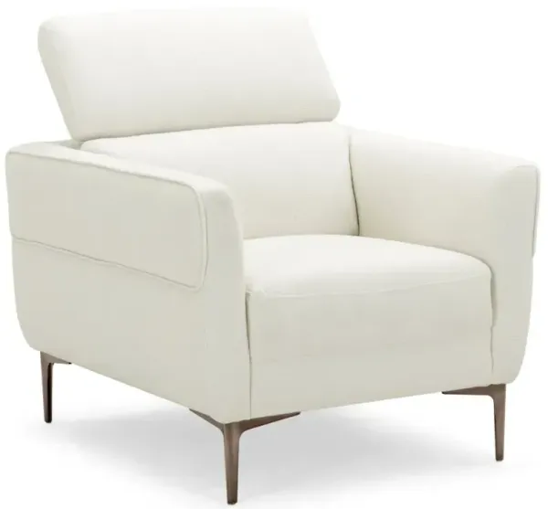 Modern Upholstered Single Sofa with Adjustable Headrest