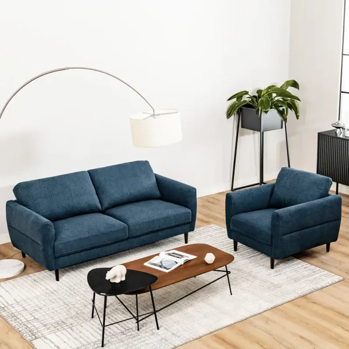 72 Inch Small Fabric Loveseat Sofa Couch with with Solid Frame