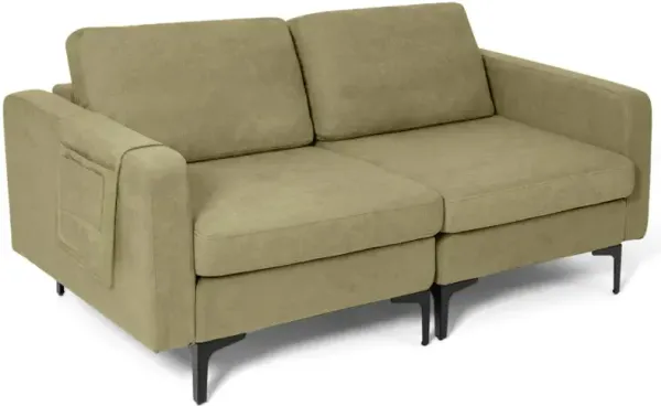 Modern Loveseat Sofa Couch with Side Storage Pocket