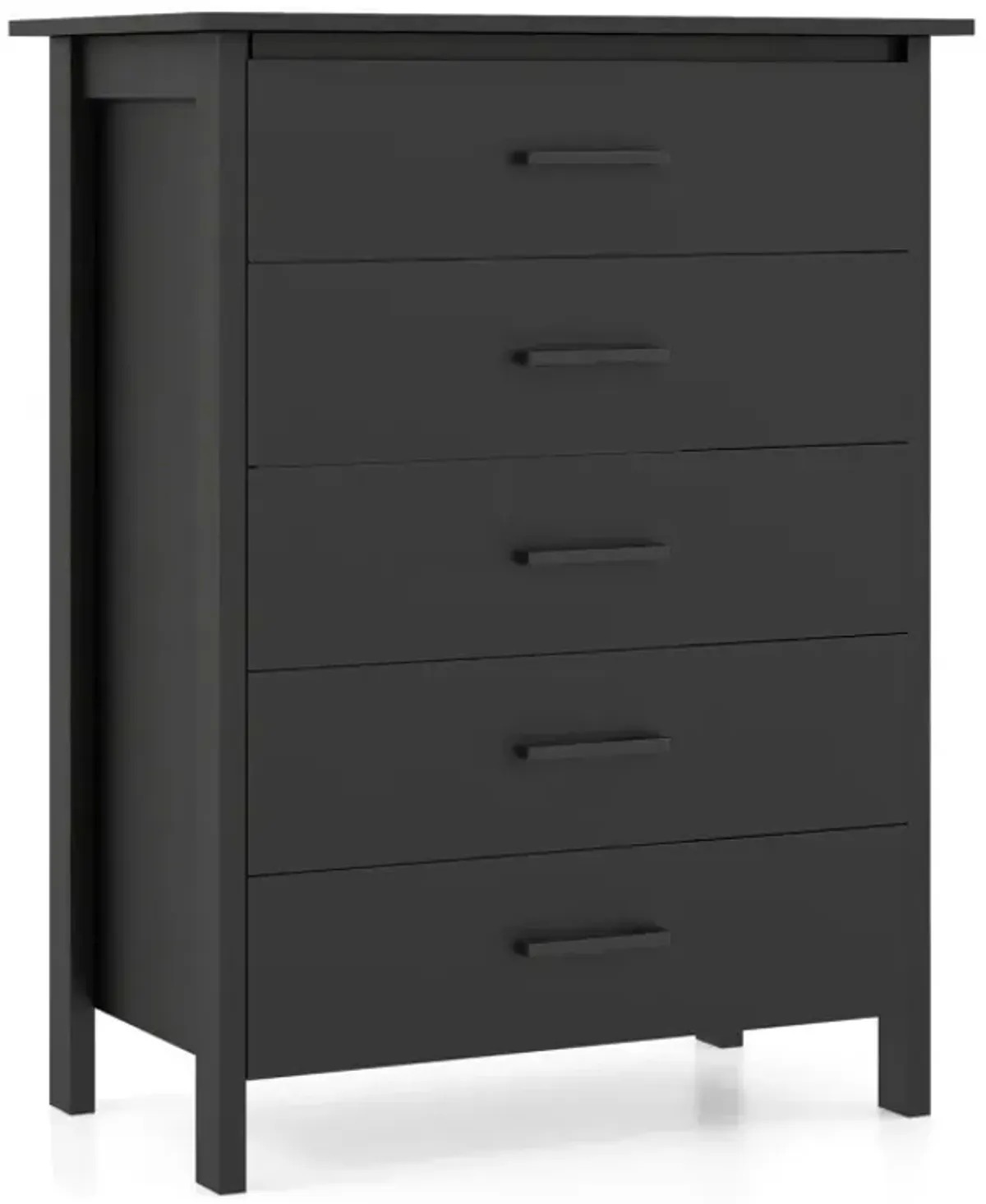 Modern 5-Drawer Multipurpose Chest Dresser with Metal Handles