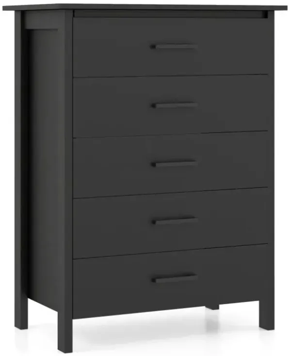 Modern 5-Drawer Multipurpose Chest Dresser with Metal Handles