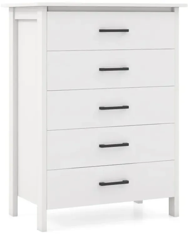 Modern 5-Drawer Multipurpose Chest Dresser with Metal Handles