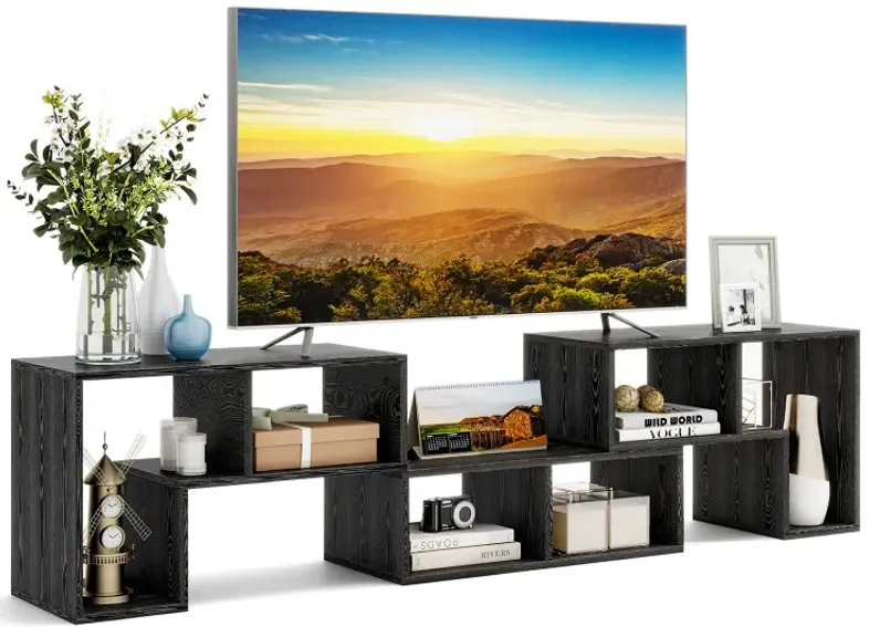 3 Pieces Adjustable TV Stand for TVs up to 65 Inch with Shelves