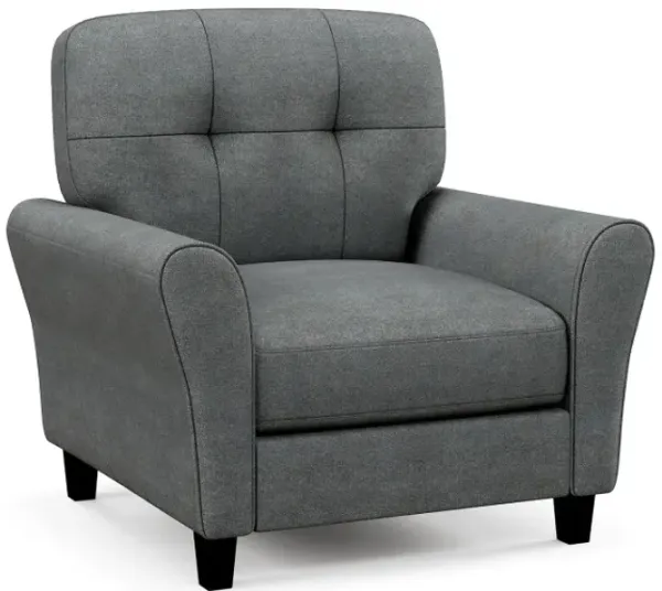 Modern Upholstered Accent Chair with Rubber Wood Legs