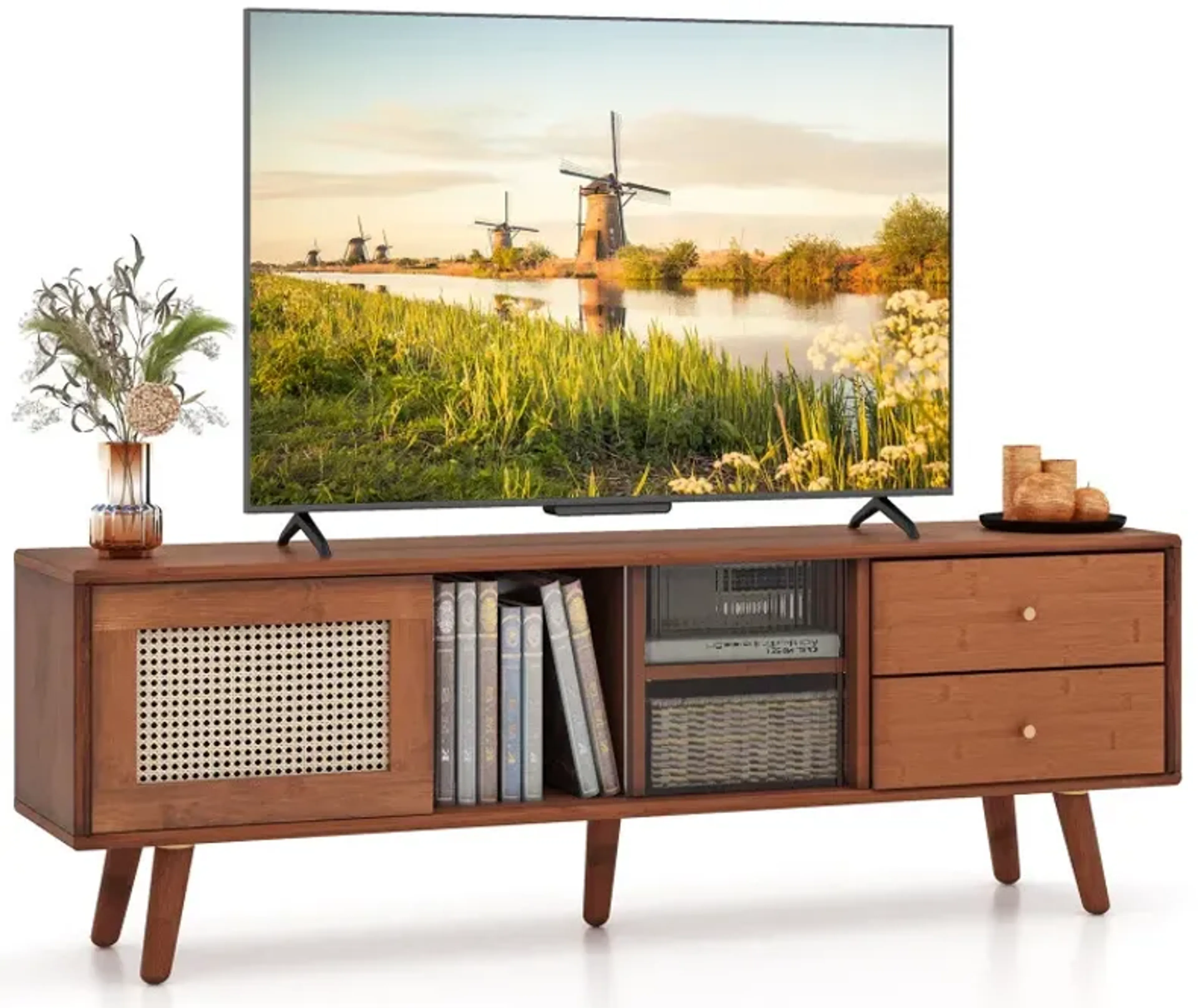 Bamboo TV Stand for TV up to 65 Inch | Furniture.com