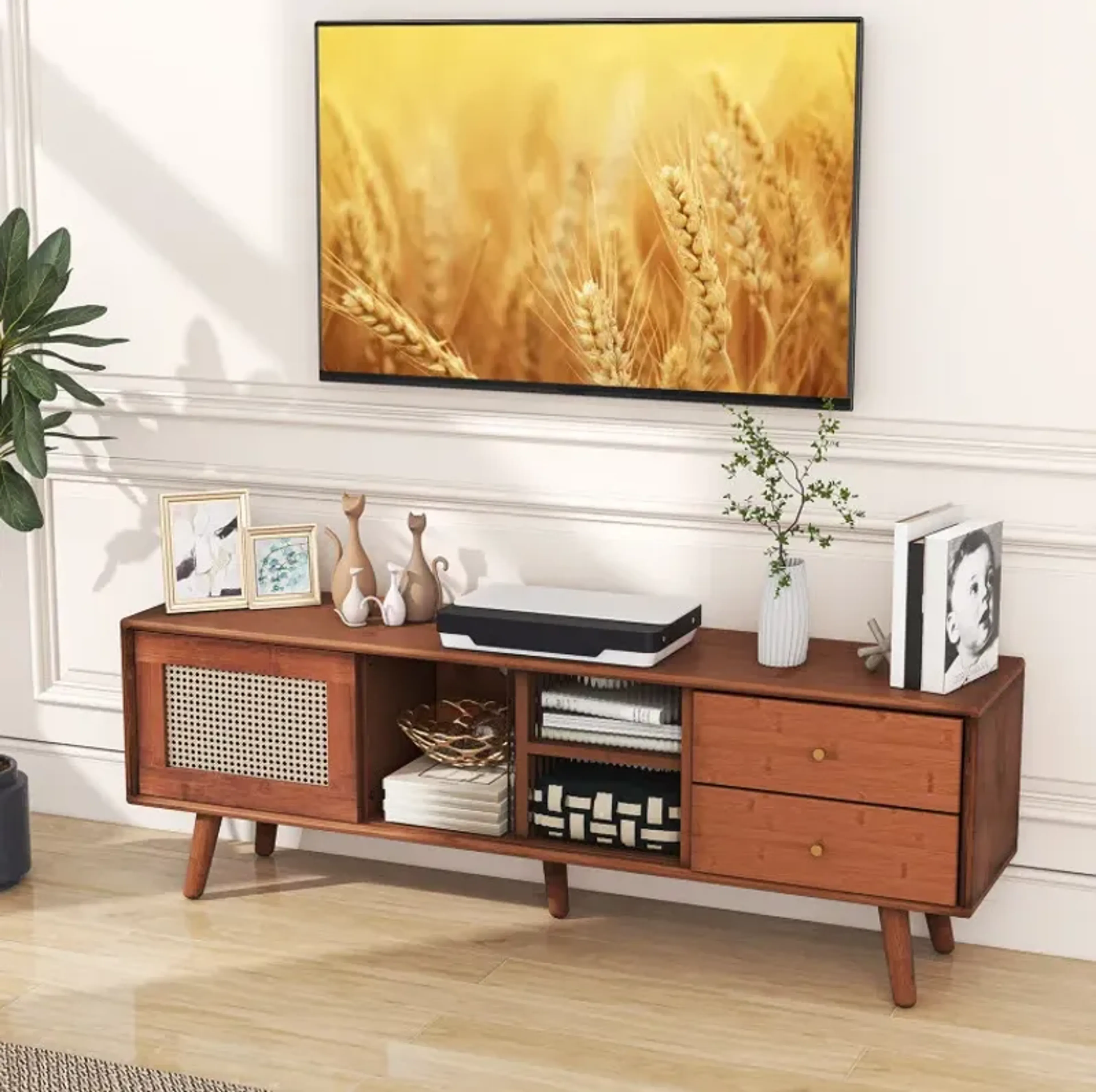 Bamboo TV Stand for TV up to 65 Inch | Furniture.com