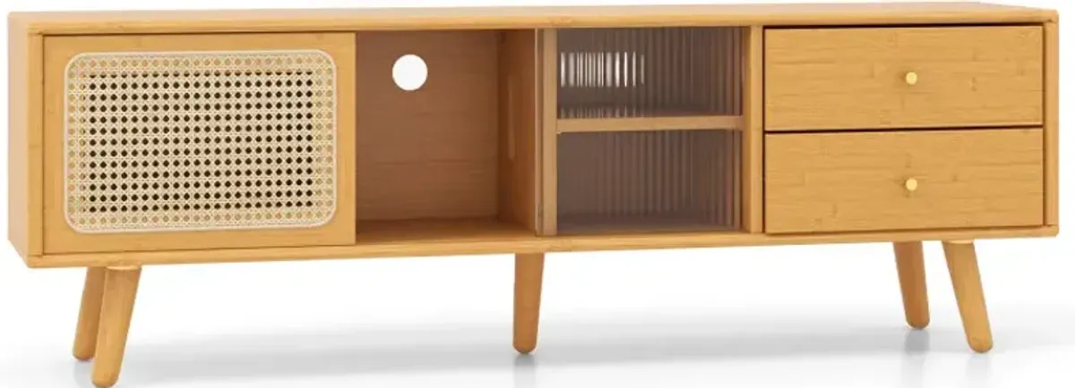 Bamboo TV Stand for TV up to 65 Inch