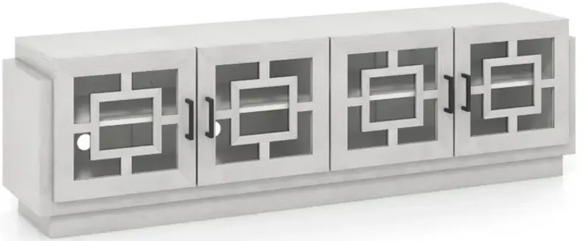 4-Door TV Stand for TVs up to 75 Inch Media Console Table with Adjustable Shelves