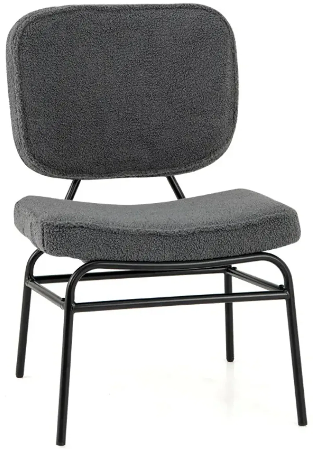 Upholstered Accent Chair Sherpa Reading Chair with Sponge Padding