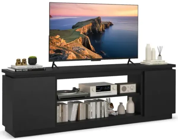 TV Cabinet with 3 Adjustable Shelves and Anti-Tipping Kits for TVs up to 80 Inch