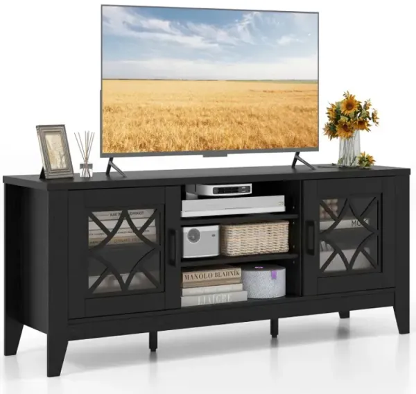 Farmhouse TV Stand for TVs Up to 65 Inches 4 Adjustable Shelves