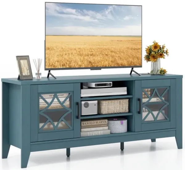 Farmhouse TV Stand for TVs Up to 65 Inches 4 Adjustable Shelves
