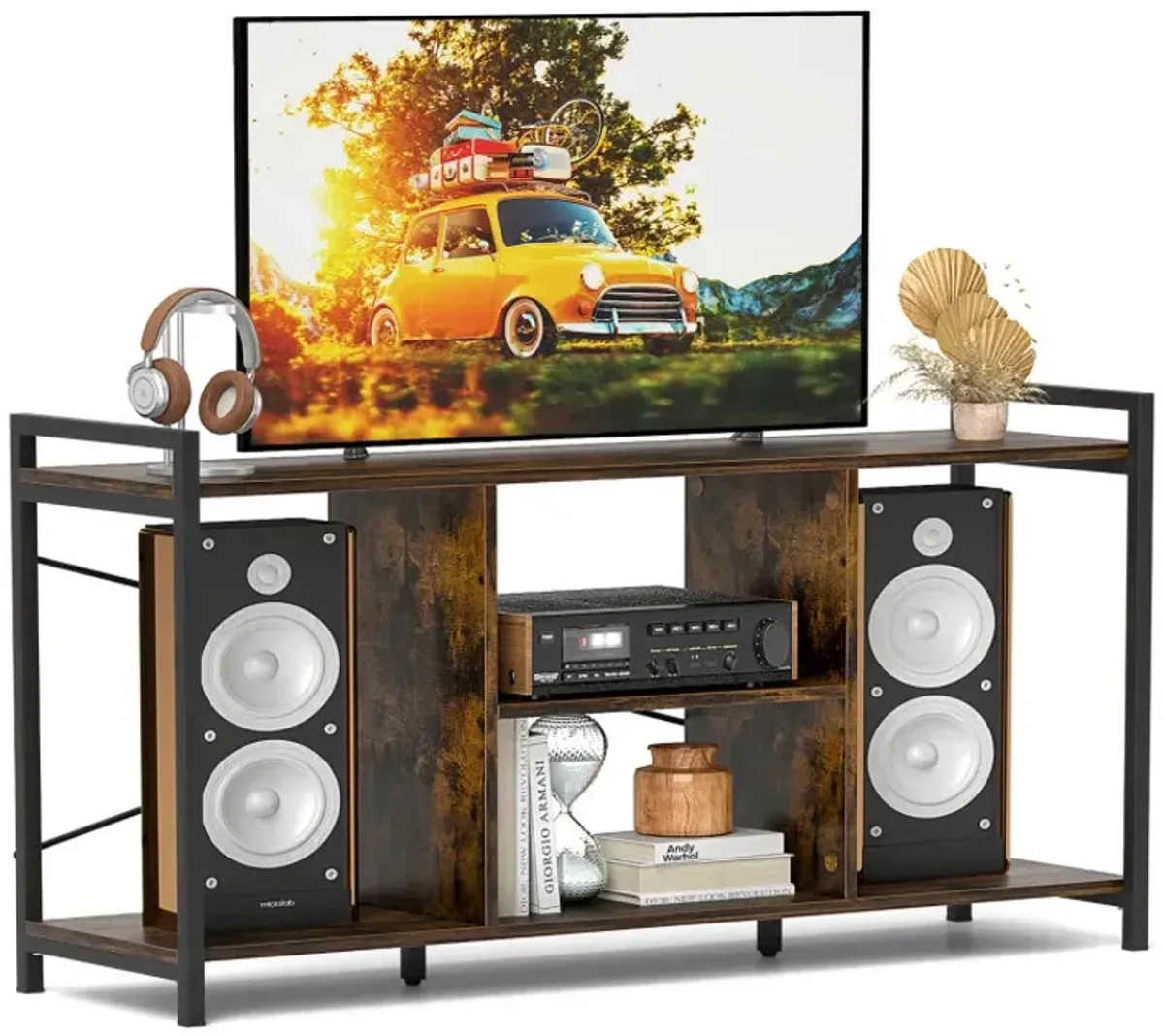 TV Stand for 55 Inch TVs Industrial Entertainment Center