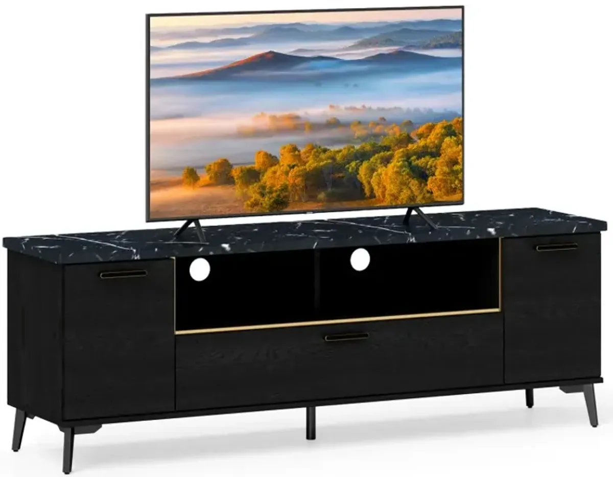 63 Inch TV Stand with Flip Door Cabinet for TVs up to 75 Inch