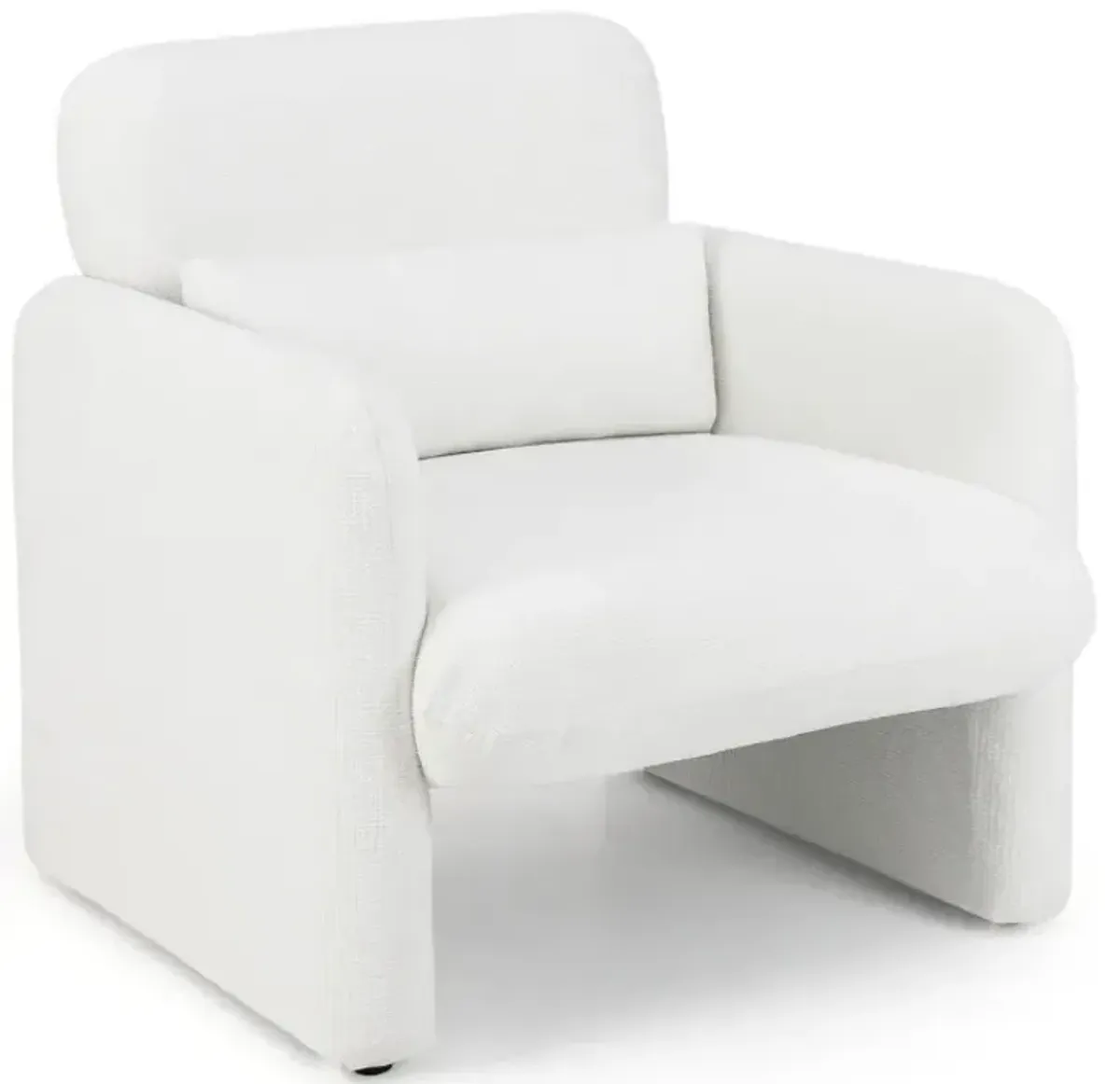 Modern Upholstered Chenille Accent Chair with Removable Lumbar Pillow