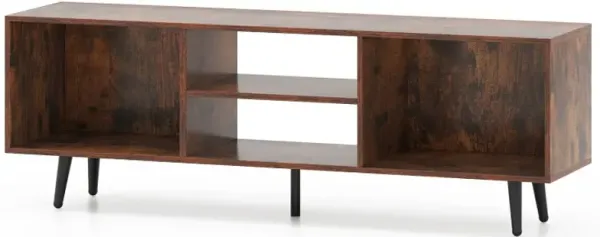47.5 Inches TV Stand for 55-Inch TV with Compartments and Metal Legs