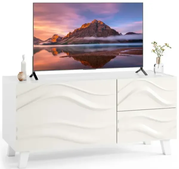 Modern Mid Century TV Stand  with Drawers for 44 Inch TV