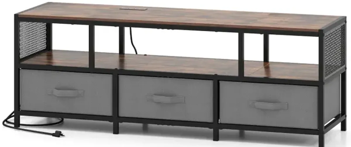 TV Stand for TVs up to 65 Inches with Power Outlets USB Charging