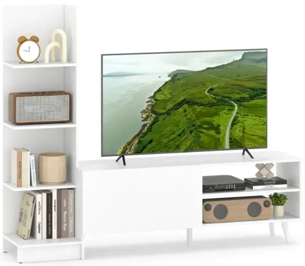 TV Stand for TVs up to 50 Inches Entertainment Center Modern Mid Century TV Cabinet