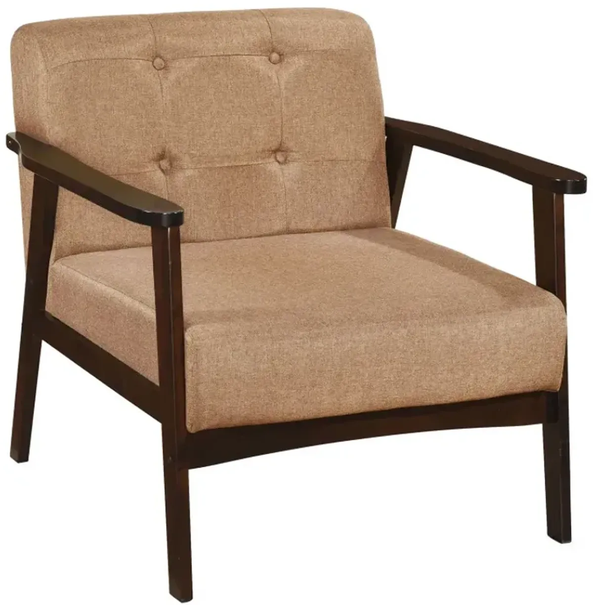 Rubber Wood Frame Accent Chair with Armrest for Living Room