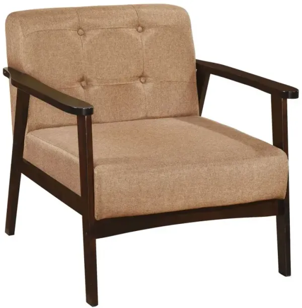 Rubber Wood Frame Accent Chair with Armrest for Living Room