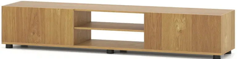 Modern TV Stand for up to 70" TVs Minimalist Entertainment Center with 2 Doors and Open Shelves