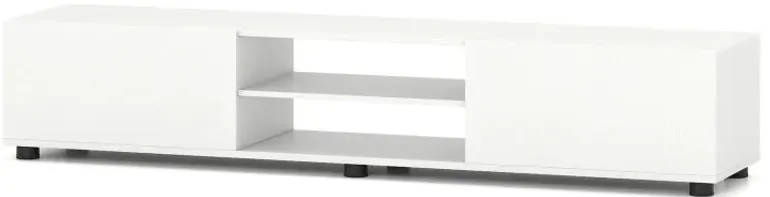Modern TV Stand for up to 70" TVs Minimalist Entertainment Center with 2 Doors and Open Shelves