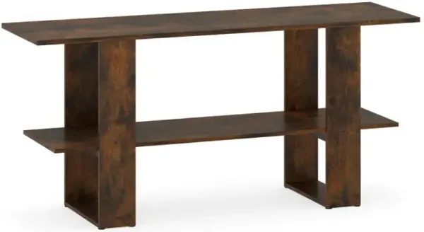 2-Tier TV Stand with Storage for TVs up to 55 Inch Console Table with Open Shelf