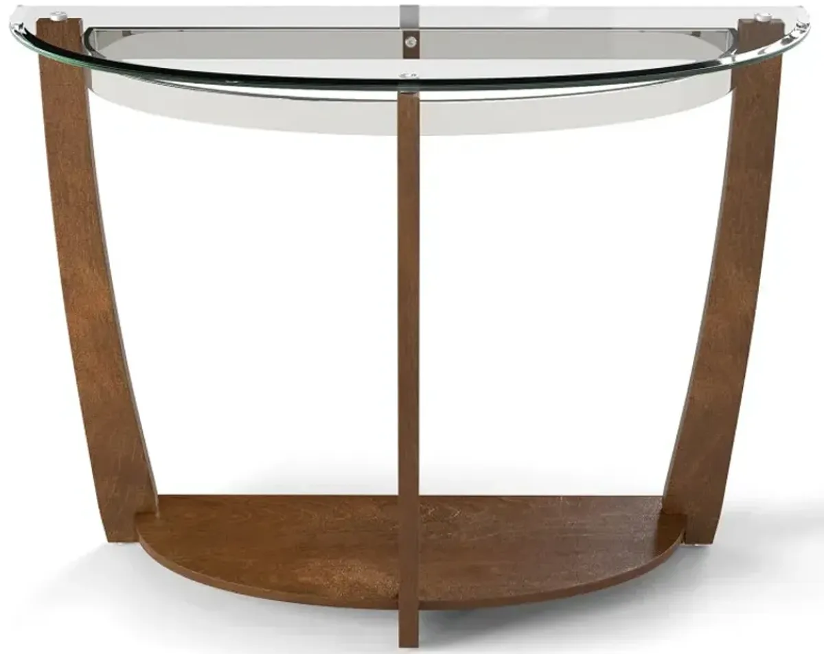 2-tier Tempered Glass Console Table with Clear Glass Top and Open Shelf