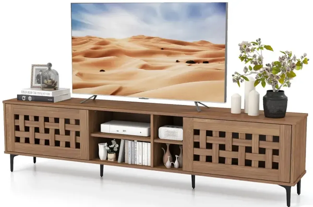 TV Stand for TVs up to 80" with 2 Doors and Storage Cabinets