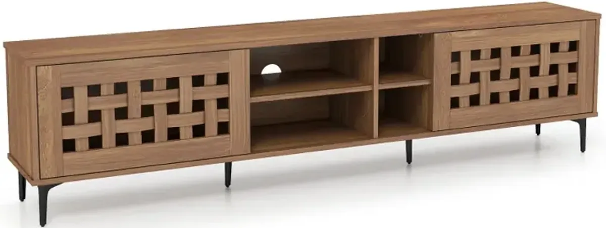 TV Stand for TVs up to 80" with 2 Doors and Storage Cabinets