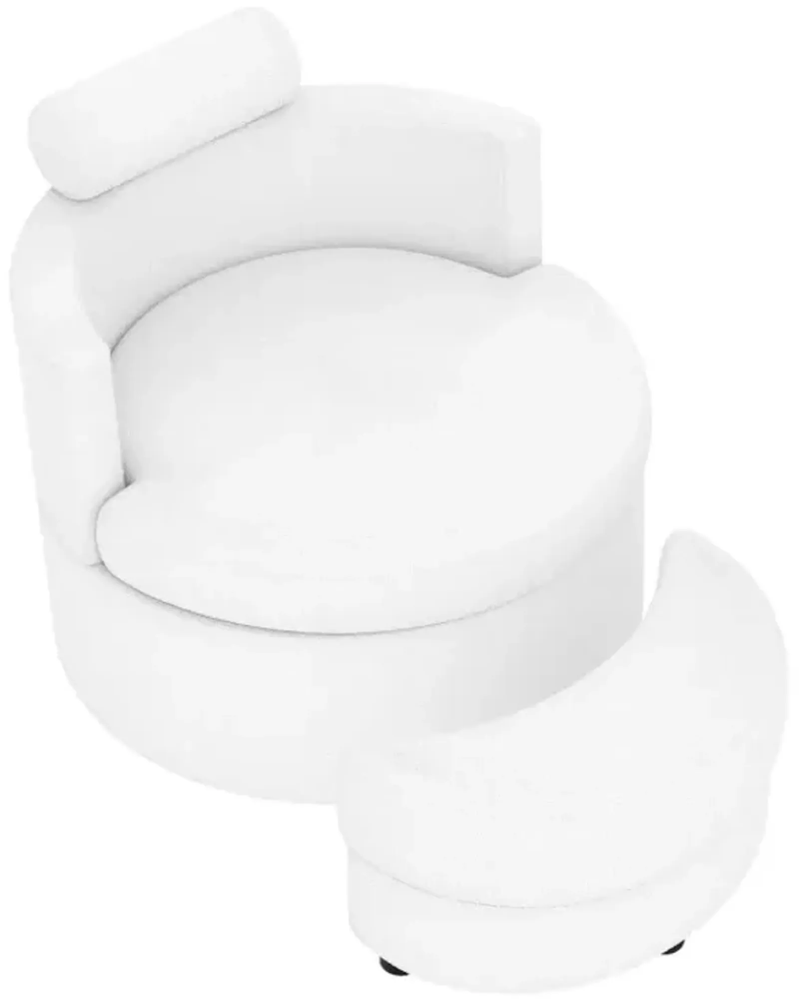 360° Swivel Accent Chair with Half Moon Storage Ottoman