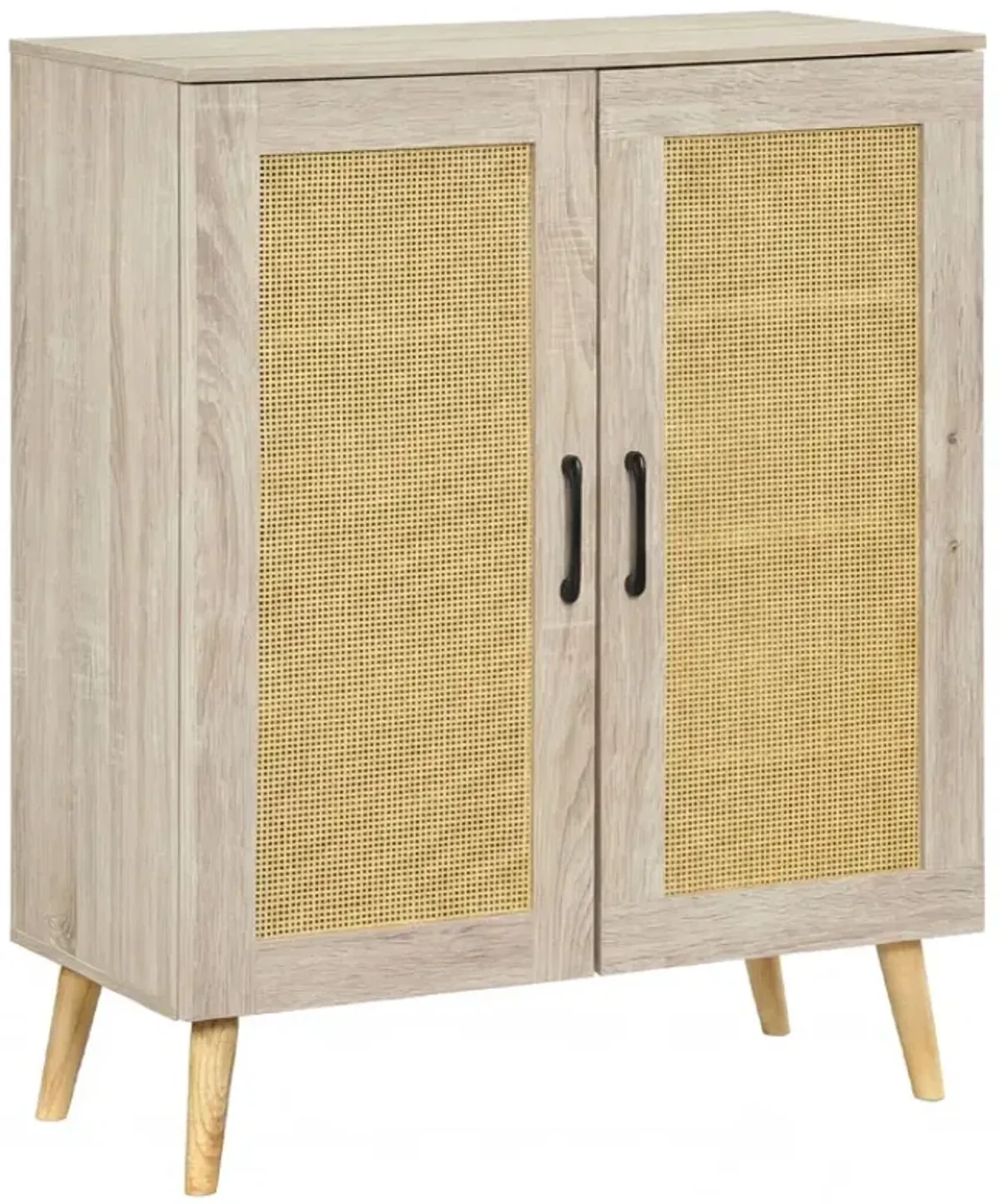 5-Tier Rattan Shoe Cabinewith 3 Removable Shelves