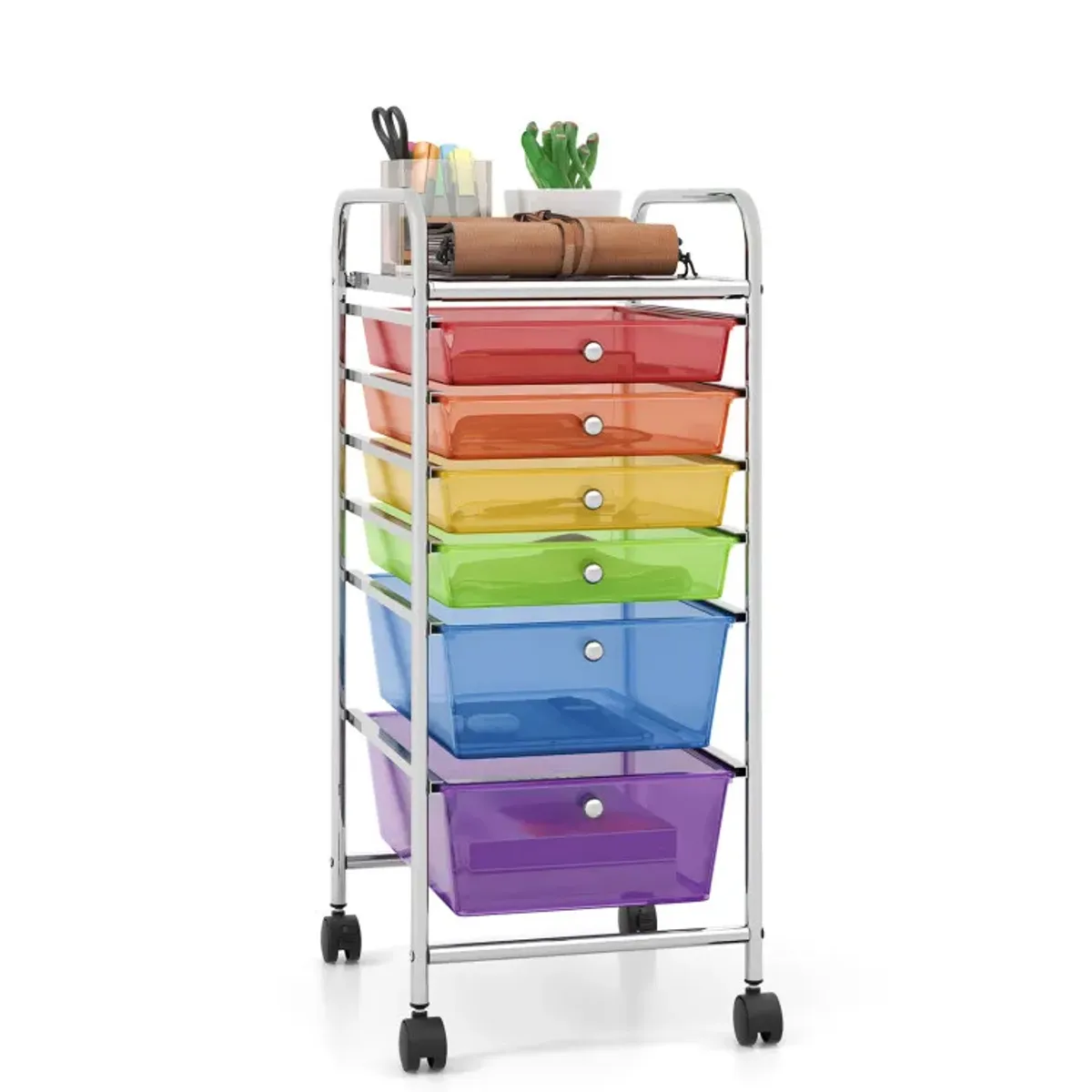 Multifunctional 6 Drawers Rolling Storage Cart Organizer