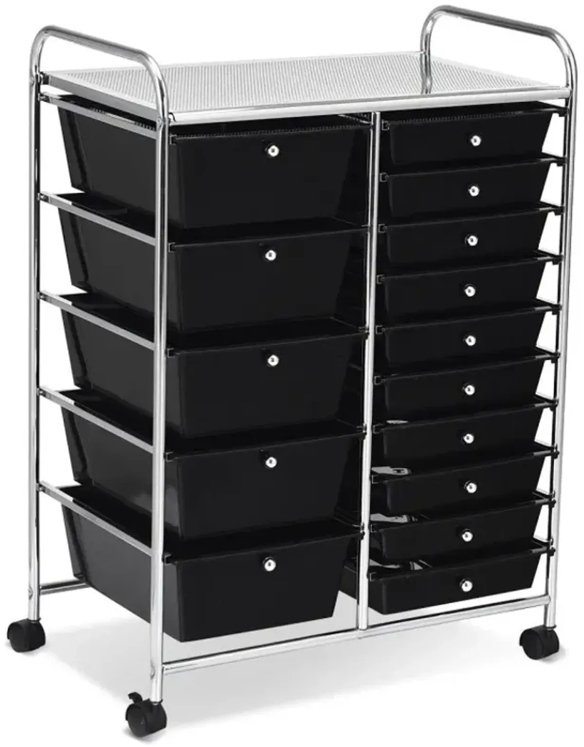 15-Drawer Utility Rolling Cart with Drawers Multi-Use Storage