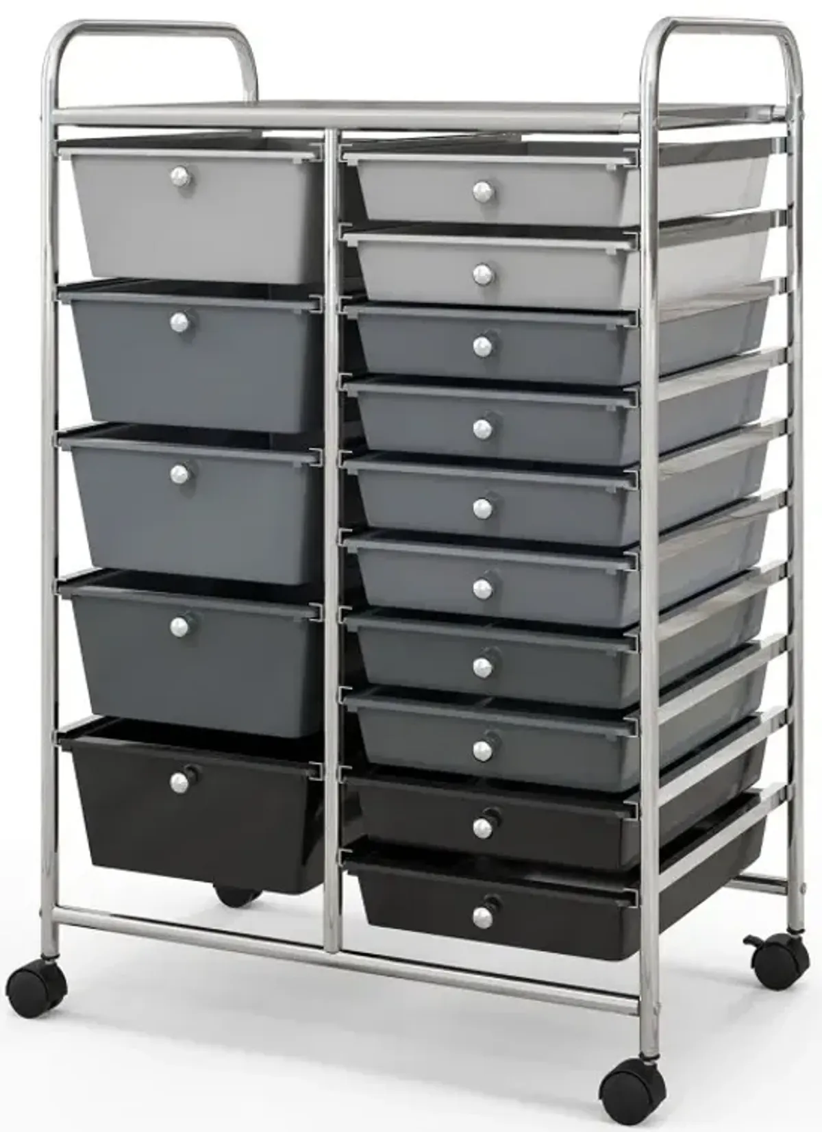15-Drawer Utility Rolling Cart with Drawers Multi-Use Storage
