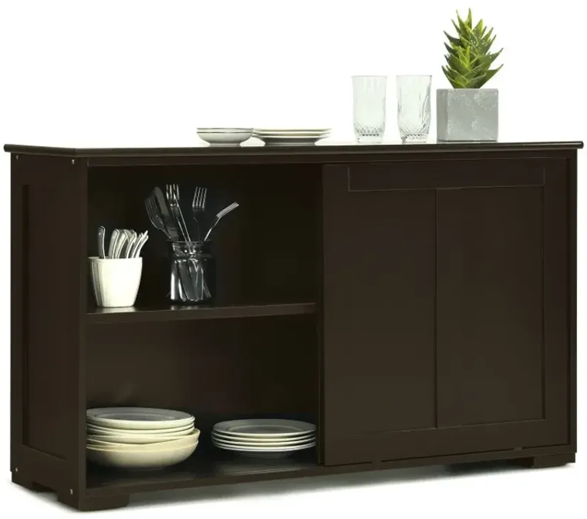 Antique Stackable Kitchen Storage Sideboard with Height Adjustable Shelf