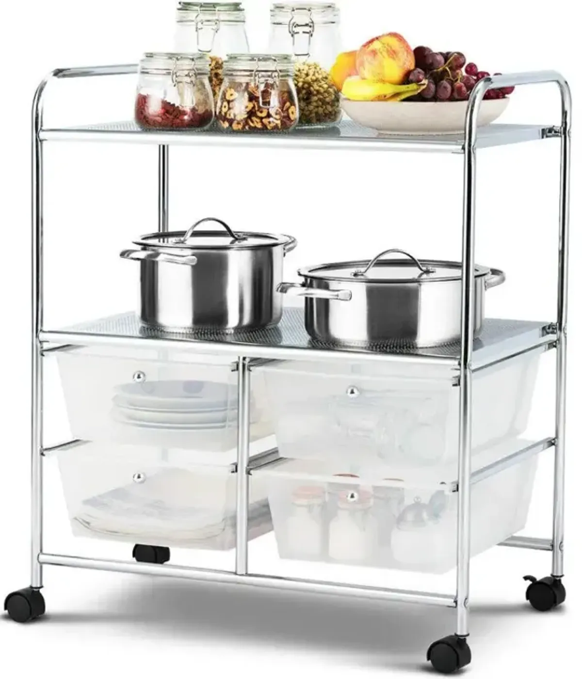 4 Drawers Shelves Rolling Storage Cart Rack
