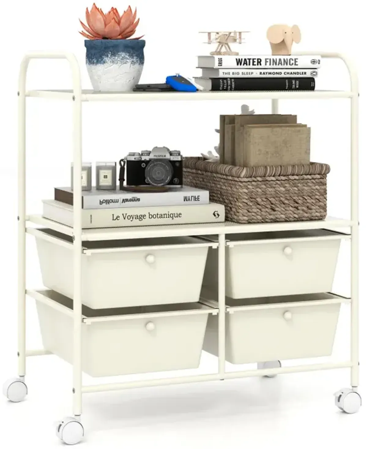 4 Drawers Shelves Rolling Storage Cart Rack