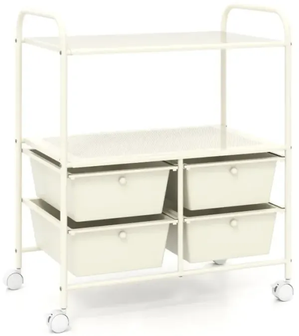4 Drawers Shelves Rolling Storage Cart Rack