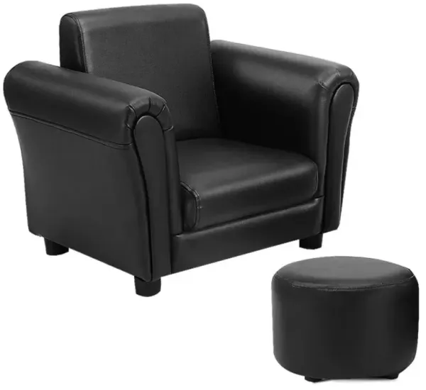 Mini Kids Single Armrest Couch Sofa with Ottoman