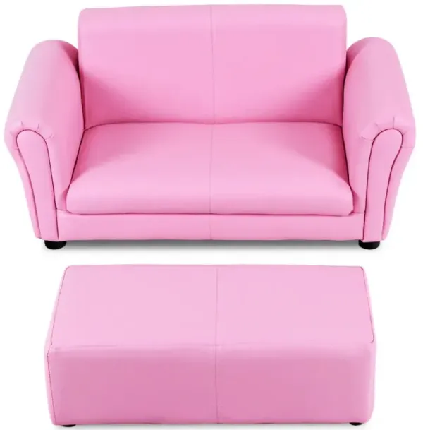 Kid's Double Couch Lounge sofa with Ottoman